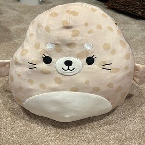 Squishmallows Original 14-Inch Lilou Beige Spotted Seal with White Belly